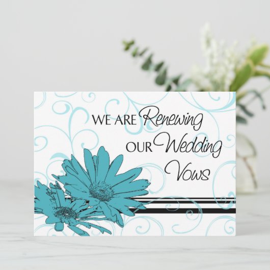 Turquoise Vow Renewal Ceremony Kaart (Staand voorkant)