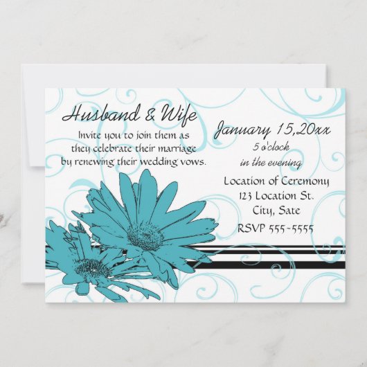 Turquoise Vow Renewal Ceremony Kaart (Achterkant)