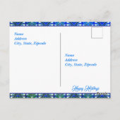 Turquoise Vrede & Plezier Kerstmis Briefkaart (Achterkant)