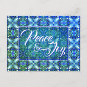 Turquoise Vrede & Plezier Kerstmis Briefkaart (Voorkant)