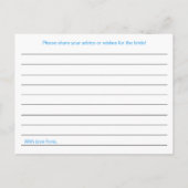 Turquoise Vrijgezellenfeest Advice Kaarten (Achterkant)