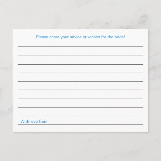 Turquoise Vrijgezellenfeest Advice Kaarten (Achterkant)