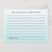 Turquoise Vrijgezellenfeest Advice Kaarten (Achterkant)