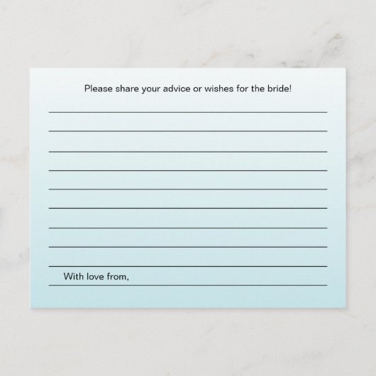 Turquoise Vrijgezellenfeest Advice Kaarten (Achterkant)