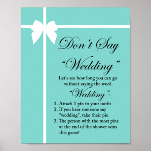 Turquoise Vrijgezellenfeest Game Sign Aqua Poster