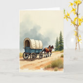 Turquoise Wagon Vaderdagkaart Kaart (Gele Bloem)