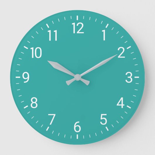 Turquoise Wall Clock Grote Klok (Voorkant)
