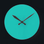 Turquoise Wall Clock Ronde Klok<br><div class="desc">Turquoise effen kleur wandklok van Gerson Ramos.</div>