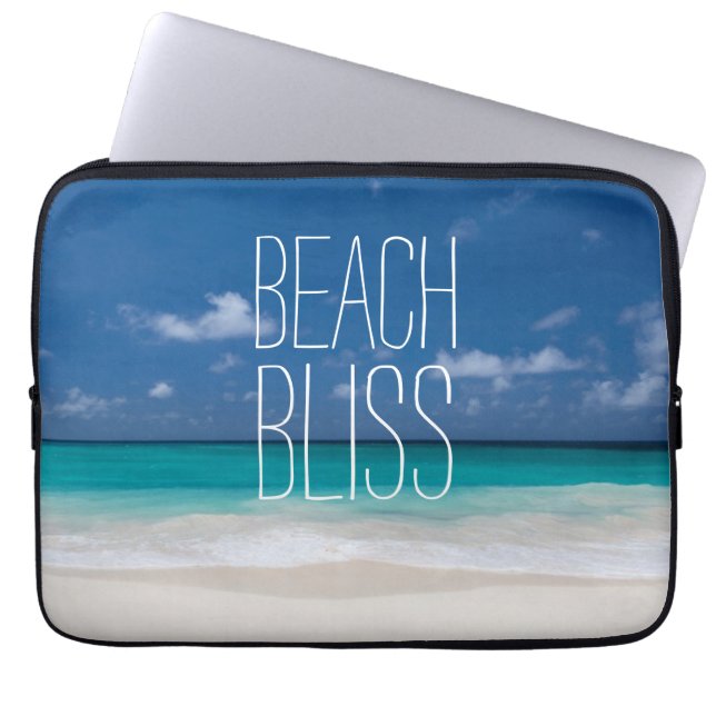 Turquoise Water Beach Bliss Laptop Sleeve (Voorkant)