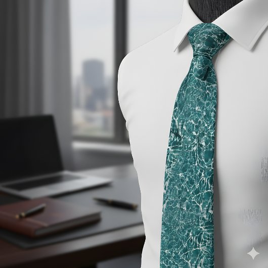 Turquoise Water Caustics Tie Stropdas