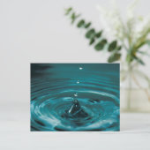Turquoise Water Drop Briefkaart (Staand voorkant)