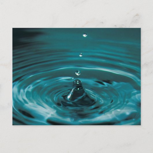 Turquoise Water Drop Briefkaart (Voorkant)