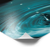 Turquoise Water Drop Foto Afdruk (Hoek)