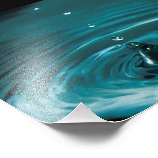 Turquoise Water Drop Foto Afdruk (Hoek)