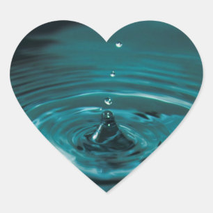 Turquoise Water Drop Hart Sticker