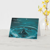 Turquoise Water Drop Sympathie Kaart (Gele Bloem)