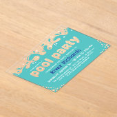 Turquoise Water Splashes Kids Verjaardag Pool Part Acryl Uitnodigingen (Laagn)