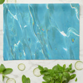 Turquoise Water Theedoek (Gevouwen)