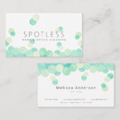 Turquoise waterbellen Moderne schoonmaakservice Visitekaartje (Voorkant / Achterkant)
