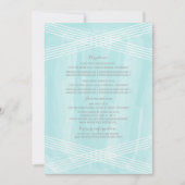 Turquoise Watercolor Deco Trouwinformatie Kaart (Voorkant)