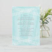 Turquoise Watercolor Deco Trouwinformatie Kaart (Staand voorkant)