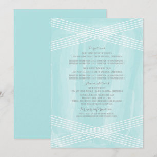 Turquoise Watercolor Deco Trouwinformatie Kaart