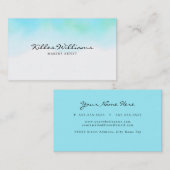 Turquoise Watercolor Visitekaartje (Voorkant / Achterkant)