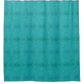 Turquoise wateren L-formaat patroon Douchegordijn (Voorkant)