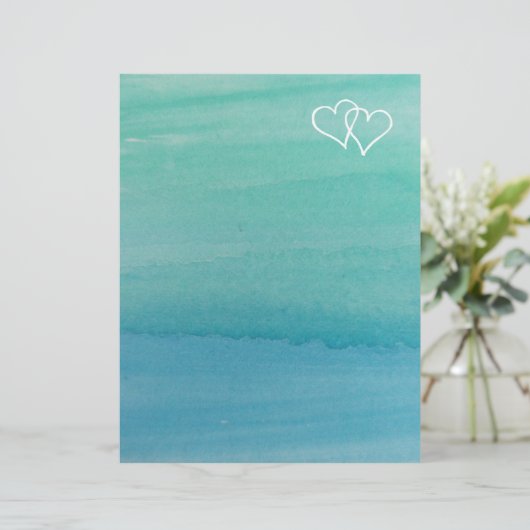 Turquoise-waterkleurig strandbruiloft (Staand voorkant)