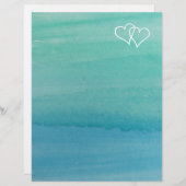 Turquoise-waterkleurig strandbruiloft (Voorkant / Achterkant)