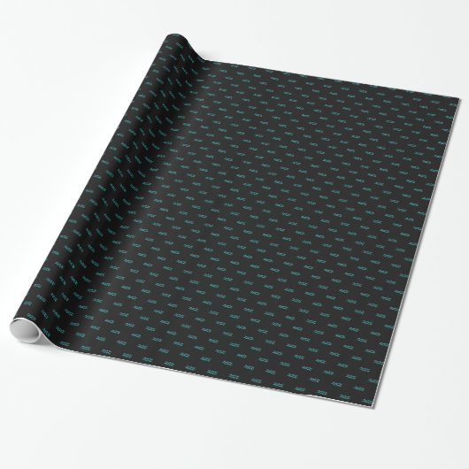 Turquoise Waterman Symbool Wrapping Papier (Uitgerold)