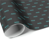 Turquoise Waterman Symbool Wrapping Papier (Rol Hoek)