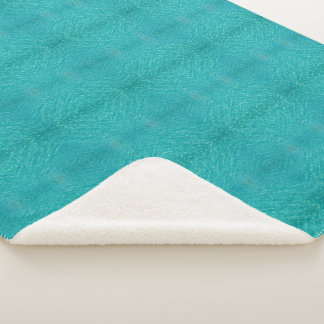 Turquoise waterpatroon sherpa deken