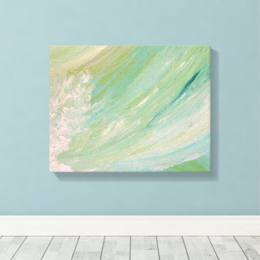 Turquoise waterval canvas Print (Insitu (Houten vloer))