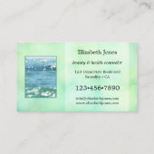 Turquoise Waterverf Abstract Je foto's Visitekaartje (Achterkant)