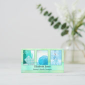 Turquoise Waterverf Abstract Je foto's Visitekaartje (Staand voorkant)