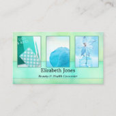 Turquoise Waterverf Abstract Je foto's Visitekaartje (Voorkant)