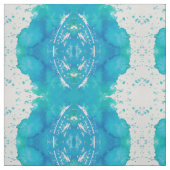 Turquoise Waterverf Abstract Stof (Swatch)
