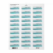 Turquoise waterverf achtergrond etiket (Full Sheet)