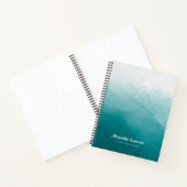 Turquoise waterverf achtergrond notitieboek (Binnen)