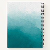 Turquoise waterverf achtergrond notitieboek (Achterkant)