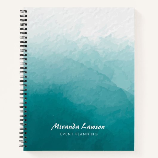 Turquoise waterverf achtergrond notitieboek (Voorkant)