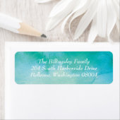 Turquoise Waterverf Adres Label (Insitu)