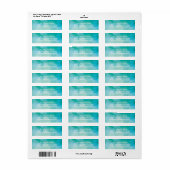 Turquoise Waterverf Adres Label (Full Sheet)