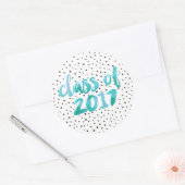 turquoise Waterverf | Afgestudeerd Ronde Sticker (Envelop)