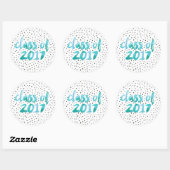 turquoise Waterverf | Afgestudeerd Ronde Sticker (Vel)