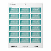 Turquoise Waterverf Afstuderen Return Address Etiket (Full Sheet)