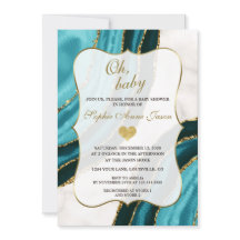 Turquoise Waterverf Agate Gold Baby shower