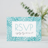 Turquoise Waterverf Bali Boho RSVP (Staand voorkant)
