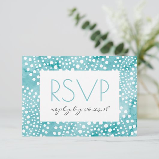 Turquoise Waterverf Bali Boho RSVP (Staand voorkant)